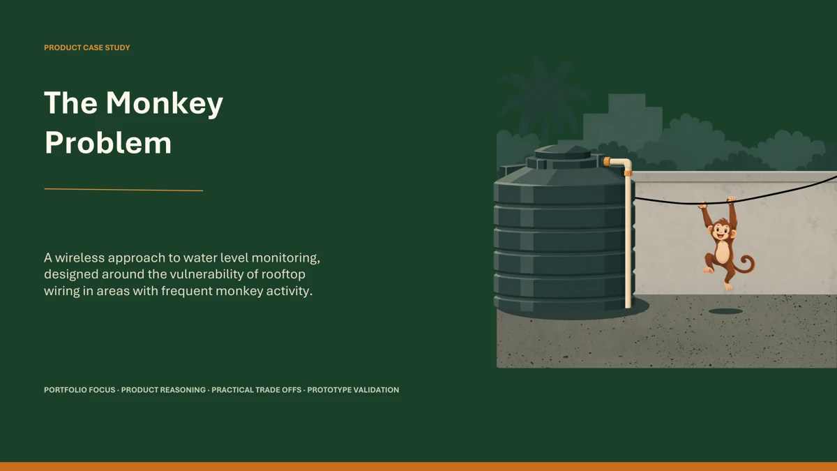 First page of The Monkey Problem case-study deck